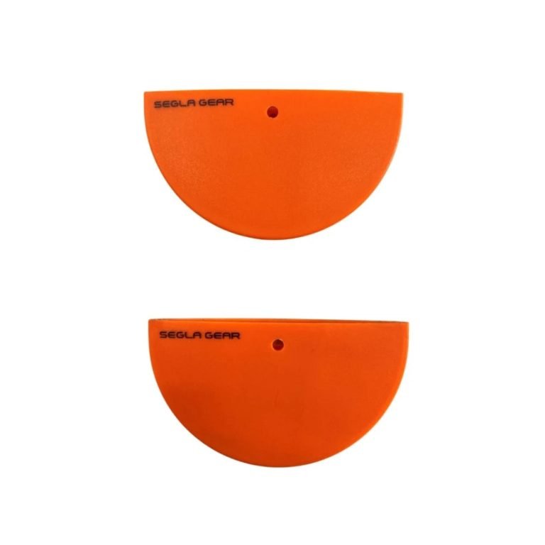 Orange Segla Viper and Narwhal screw-in rock tips showing two protection lengths