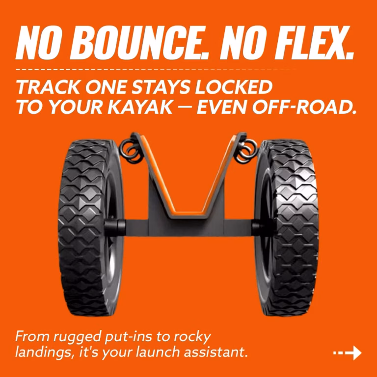 Segla Track-One kayak trolley with aluminium frame and removable wheels