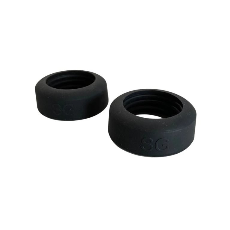 Pair of black Segla silicone kayak paddle drip rings