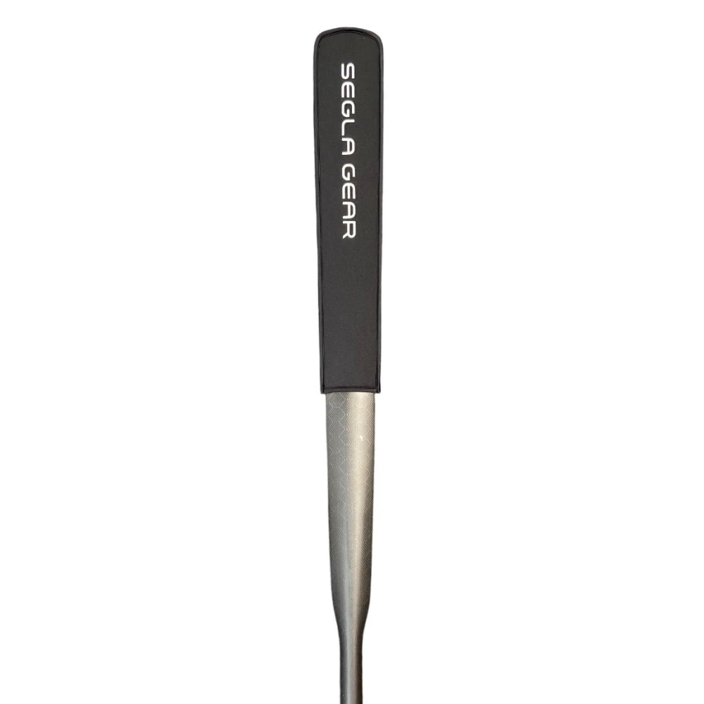 Black Segla neoprene cover fitted over a Greenland paddle blade
