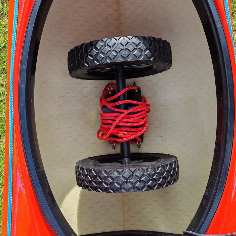 Segla trolley in sea kayak hatch