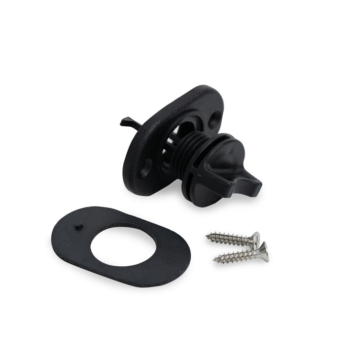 Feelfree kayak drain bung kit with threaded plug, base and retaining tab