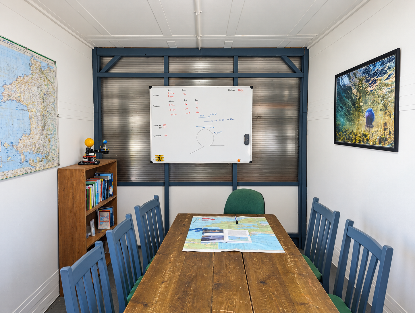 The Academy Chart Room classroom prepared for navigation work